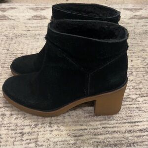 UGG Black Ankle Boots with Brown Sole
